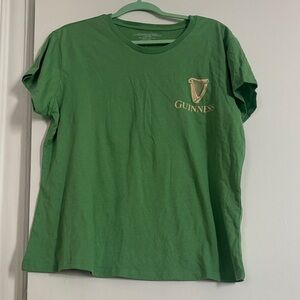 Guinness Green Tee with Gold Harp Chest Print
